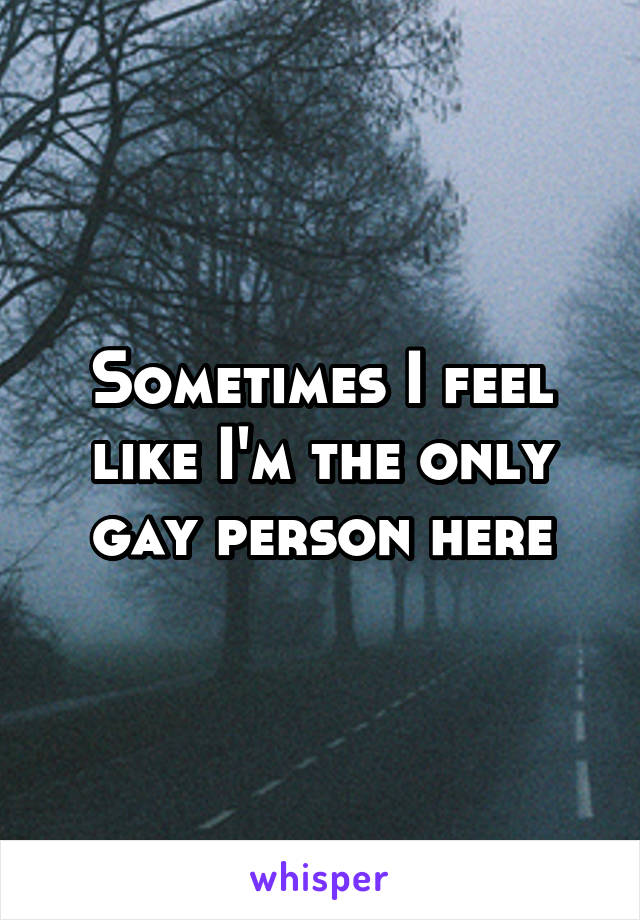 Sometimes I feel like I'm the only gay person here