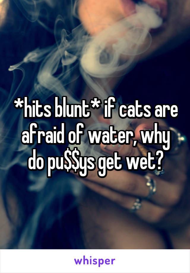 *hits blunt* if cats are afraid of water, why do pu$$ys get wet?