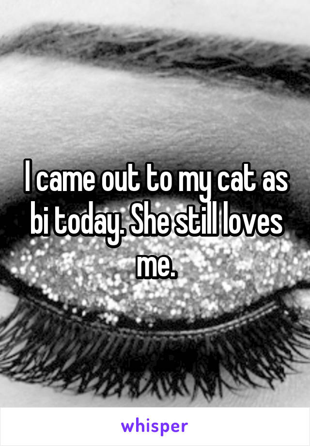 I came out to my cat as bi today. She still loves me.