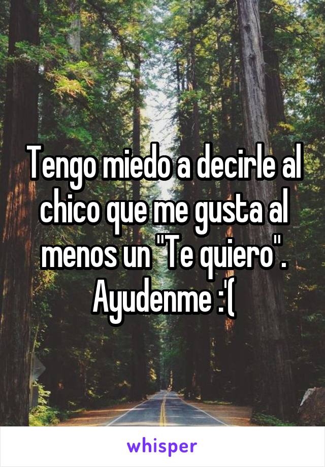 Tengo miedo a decirle al chico que me gusta al menos un "Te quiero". Ayudenme :'(