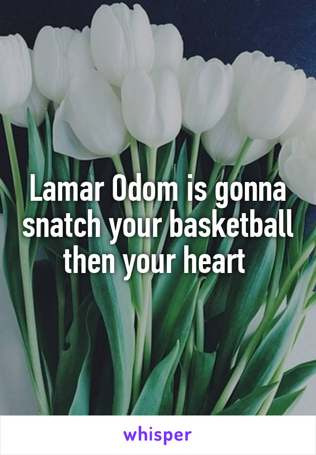 Lamar Odom is gonna snatch your basketball then your heart 