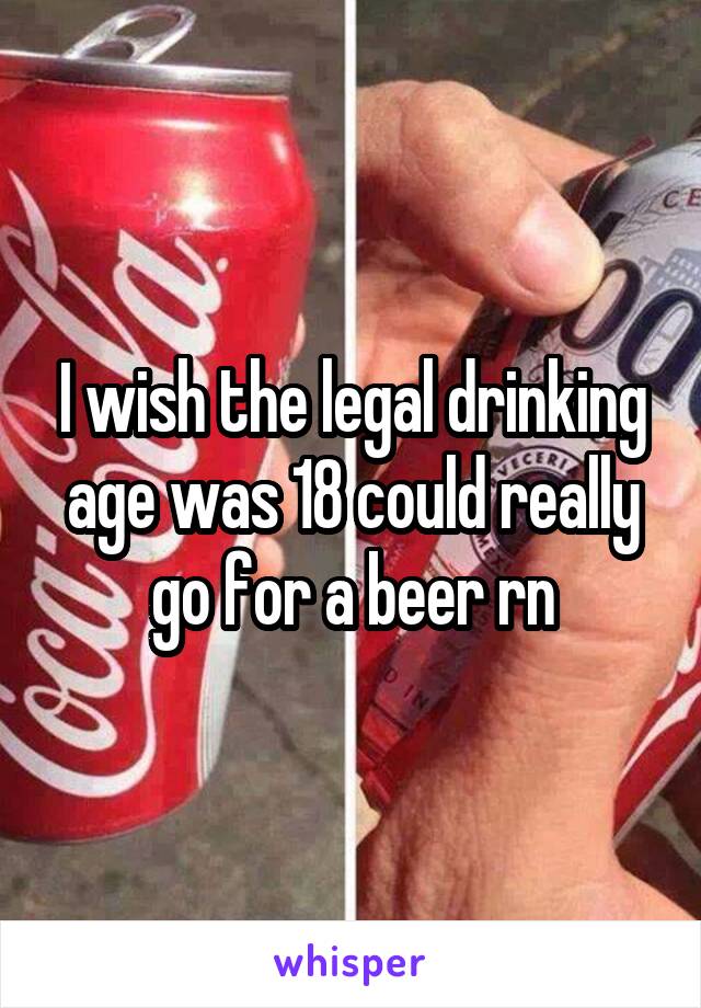 I wish the legal drinking age was 18 could really go for a beer rn