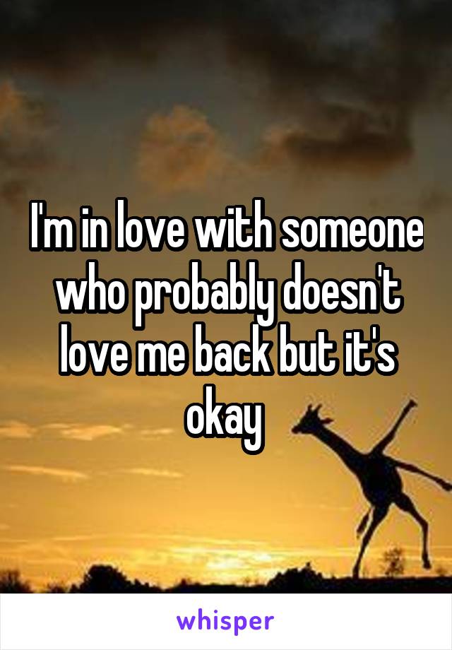 I'm in love with someone who probably doesn't love me back but it's okay 