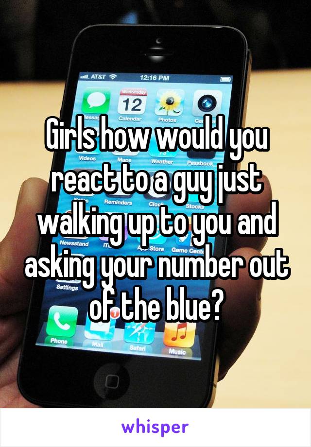 Girls how would you react to a guy just walking up to you and asking your number out of the blue?