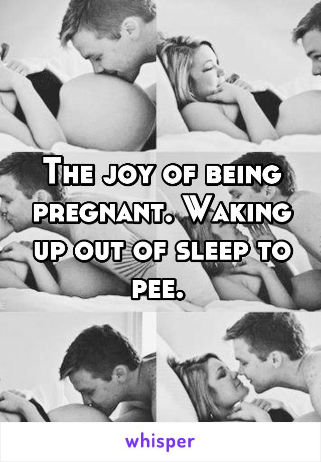 The joy of being pregnant. Waking up out of sleep to pee. 