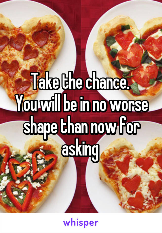 Take the chance. 
You will be in no worse shape than now for asking 