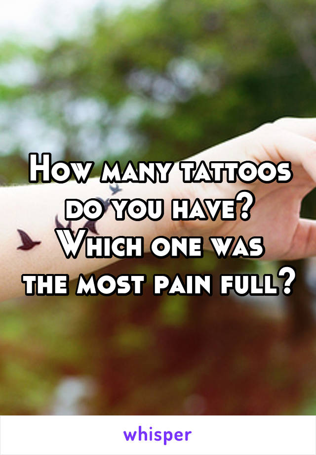 How many tattoos do you have?
Which one was the most pain full?