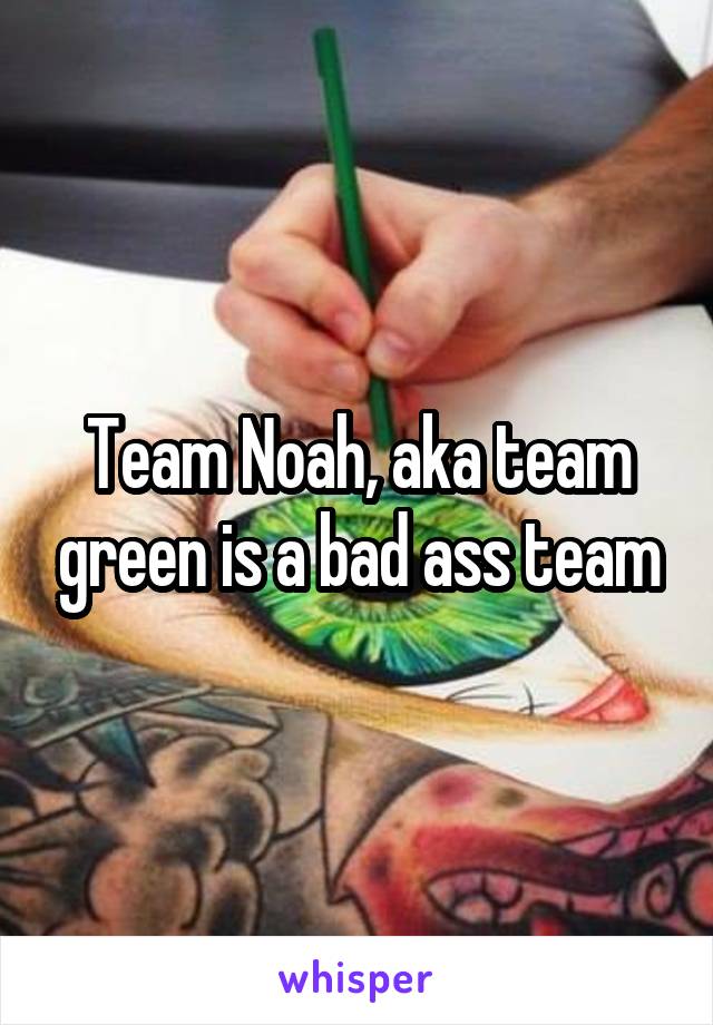 Team Noah, aka team green is a bad ass team