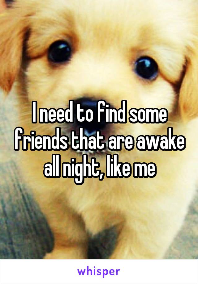 I need to find some friends that are awake all night, like me