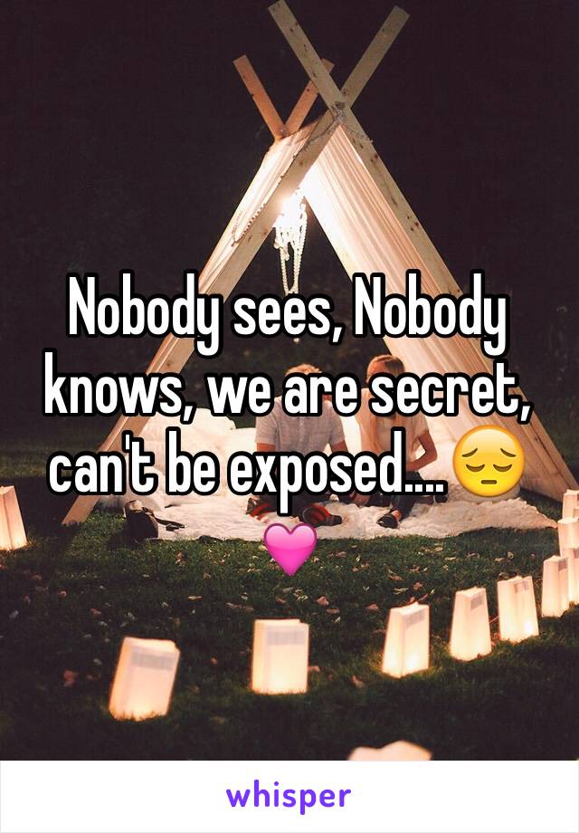 Nobody sees, Nobody knows, we are secret, can't be exposed....😔💓