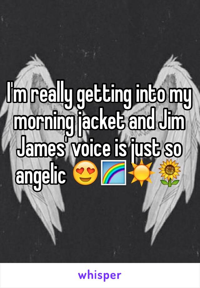 I'm really getting into my morning jacket and Jim James' voice is just so angelic 😍🌈☀️🌻