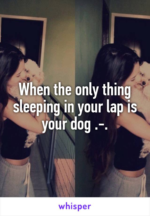 When the only thing sleeping in your lap is your dog .-.