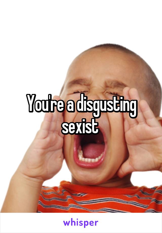 You're a disgusting sexist 