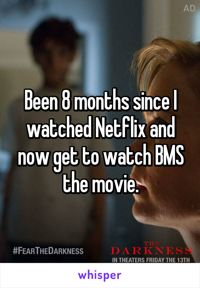 Been 8 months since I watched Netflix and now get to watch BMS the movie.