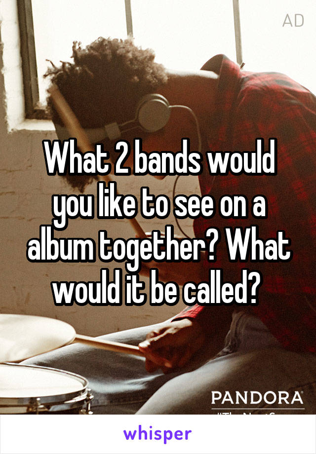 What 2 bands would you like to see on a album together? What would it be called? 