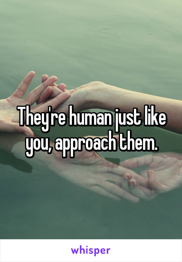 They're human just like you, approach them.