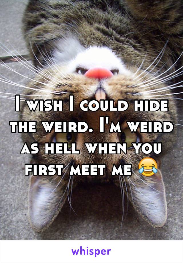 I wish I could hide the weird. I'm weird as hell when you first meet me 😂
