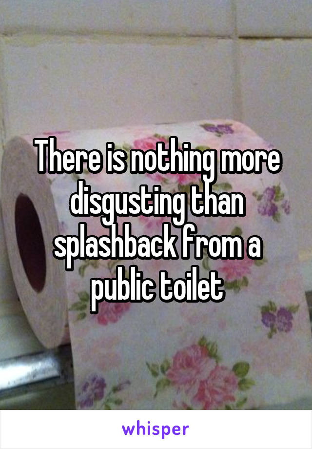 There is nothing more disgusting than splashback from a public toilet