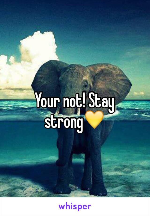 Your not! Stay strong💛