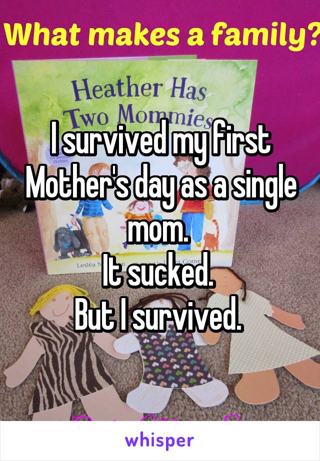 I survived my first Mother's day as a single mom. 
It sucked. 
But I survived. 