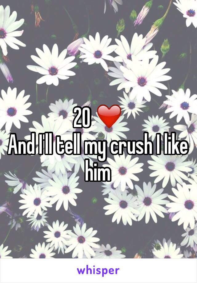 20 ❤️
And I'll tell my crush I like him