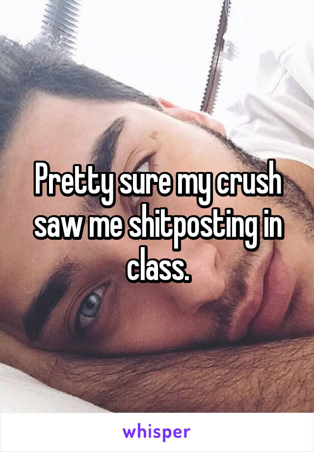 Pretty sure my crush saw me shitposting in class.