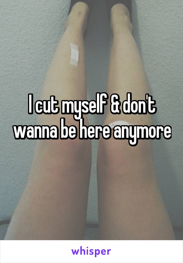 I cut myself & don't wanna be here anymore 