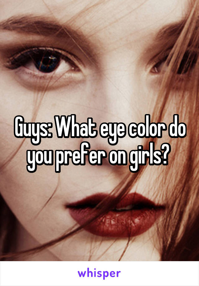 Guys: What eye color do you prefer on girls? 