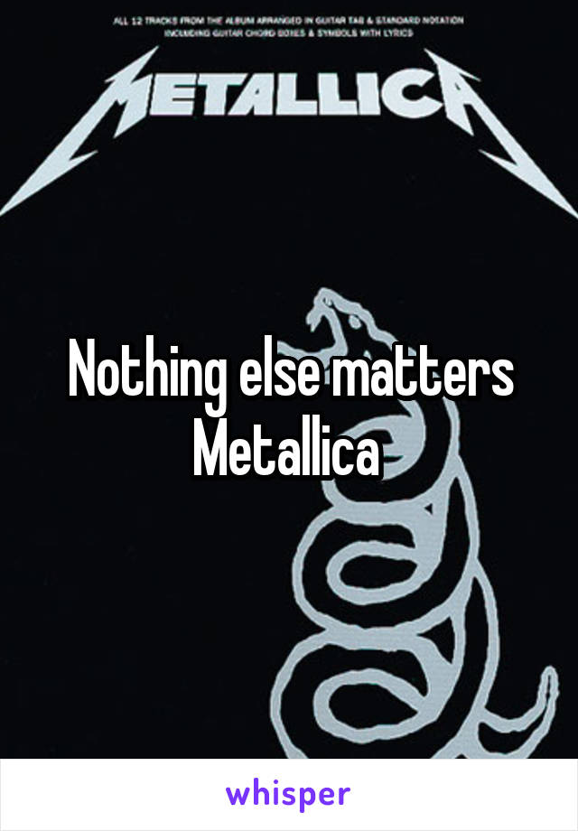 Nothing else matters
Metallica 