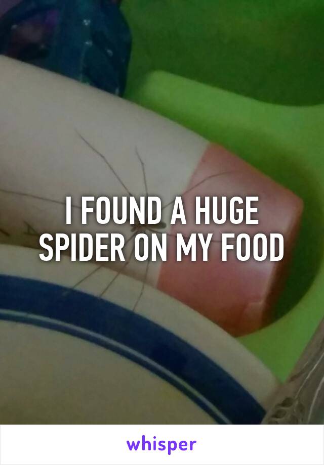 I FOUND A HUGE SPIDER ON MY FOOD