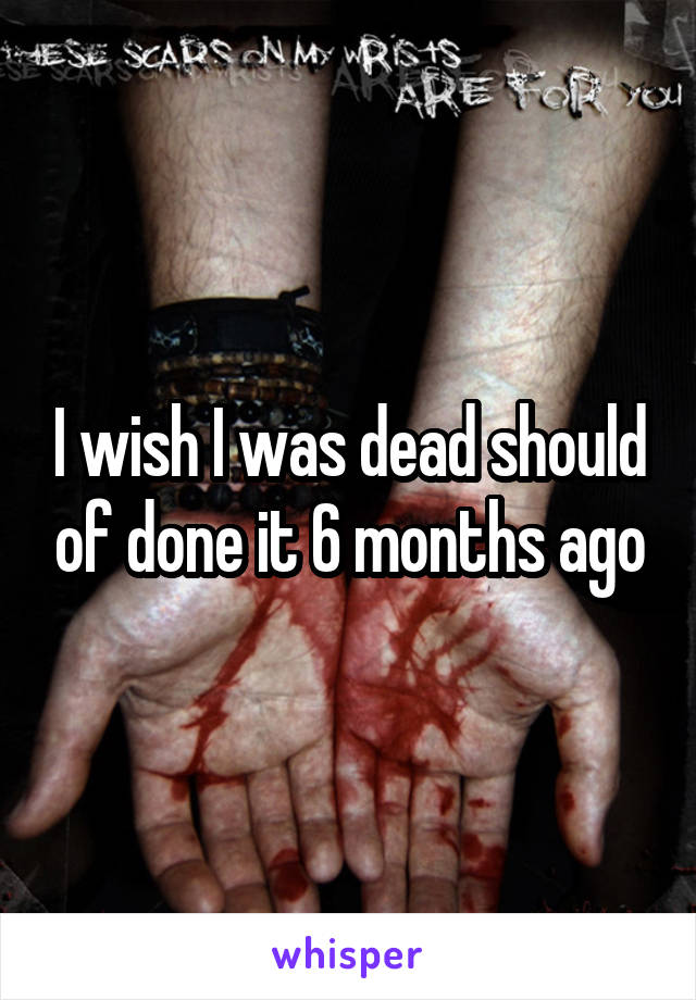 I wish I was dead should of done it 6 months ago