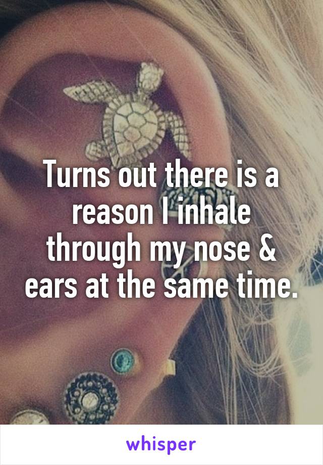 Turns out there is a reason I inhale through my nose & ears at the same time.