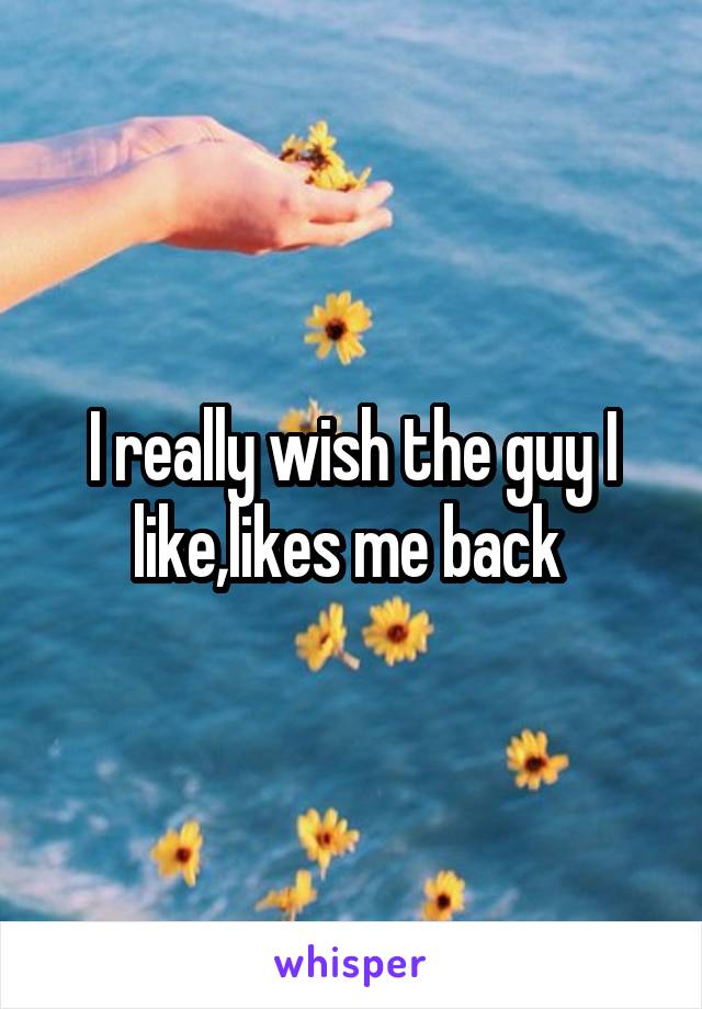 I really wish the guy I like,likes me back 