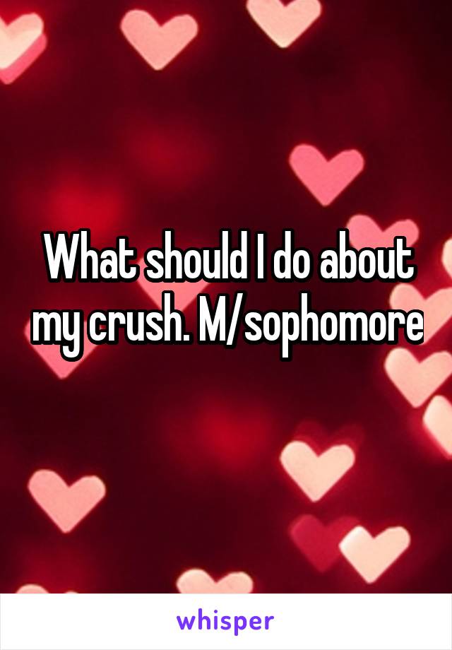 What should I do about my crush. M/sophomore 