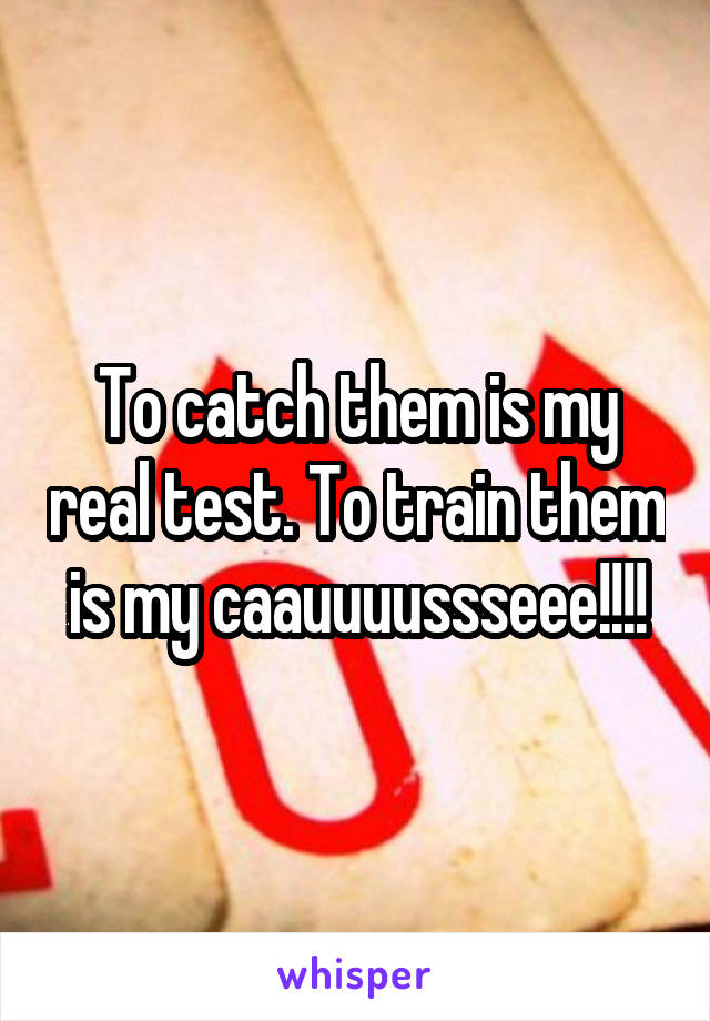 To catch them is my real test. To train them is my caauuuussseee!!!!