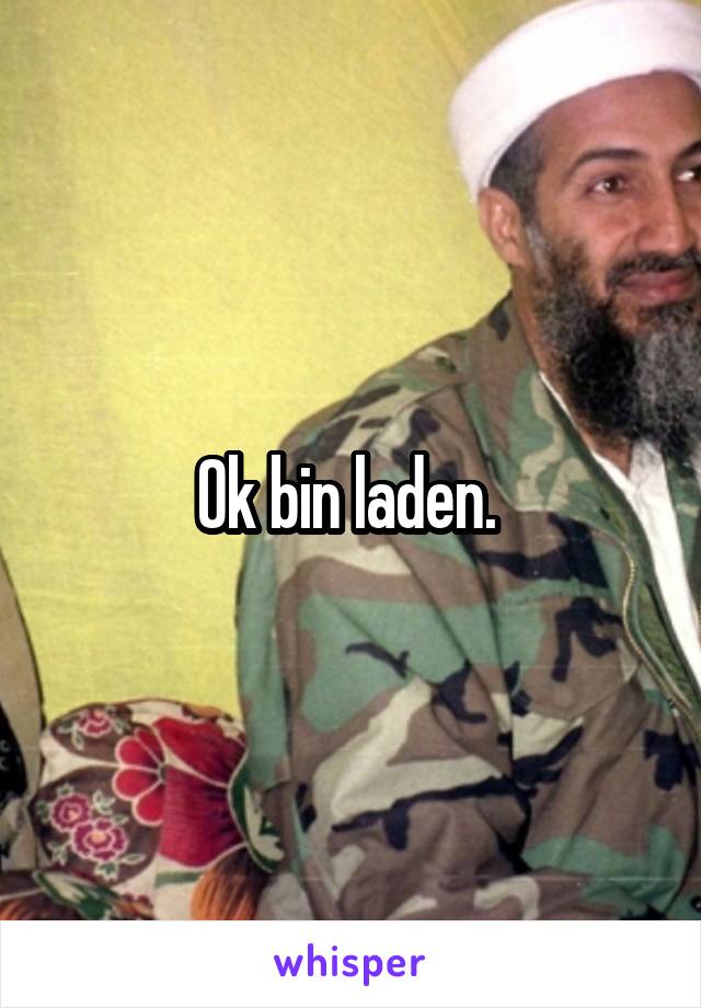 Ok bin laden. 