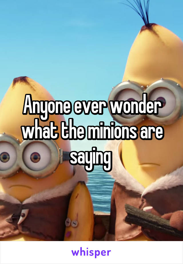 Anyone ever wonder what the minions are saying 