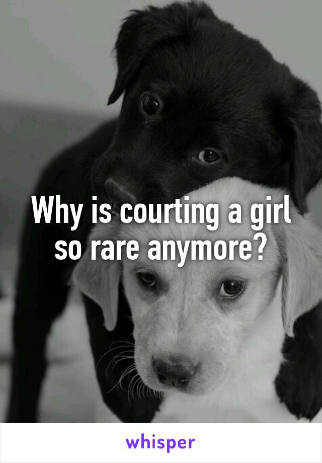 Why is courting a girl so rare anymore?