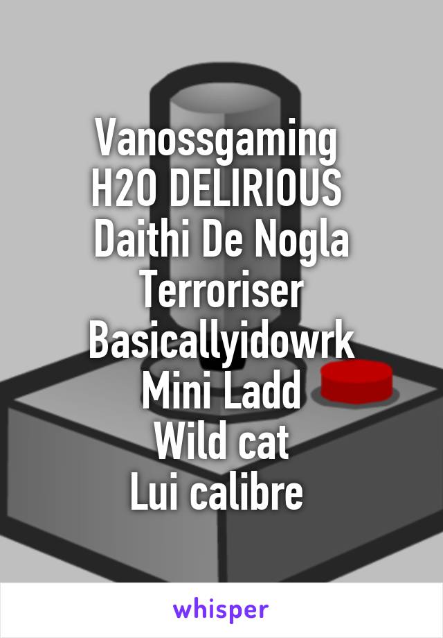 Vanossgaming 
H2O DELIRIOUS 
Daithi De Nogla
Terroriser
Basicallyidowrk
Mini Ladd
Wild cat
Lui calibre 