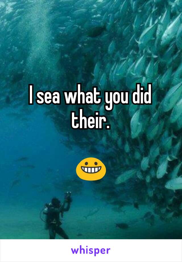 I sea what you did their.

😀