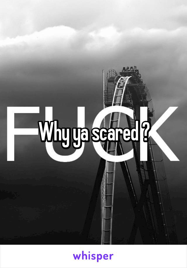 Why ya scared ?