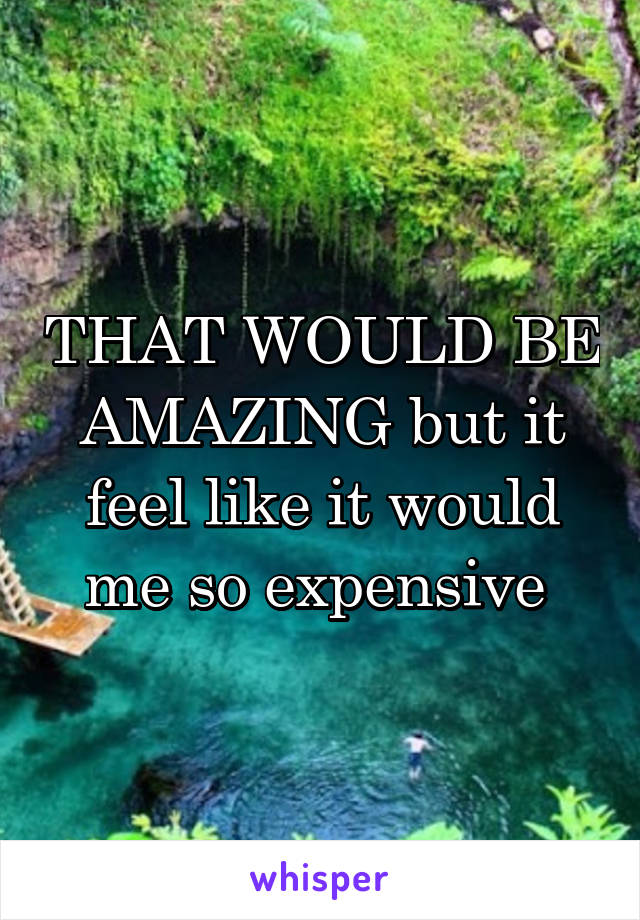 THAT WOULD BE AMAZING but it feel like it would me so expensive 