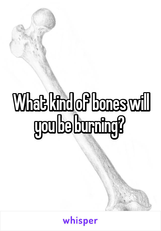 What kind of bones will you be burning? 