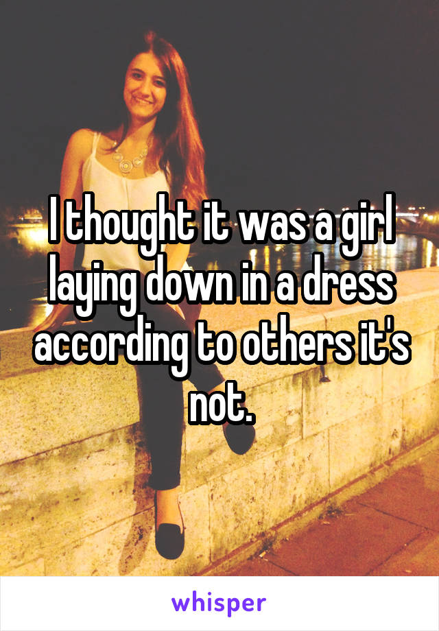 I thought it was a girl laying down in a dress according to others it's not.