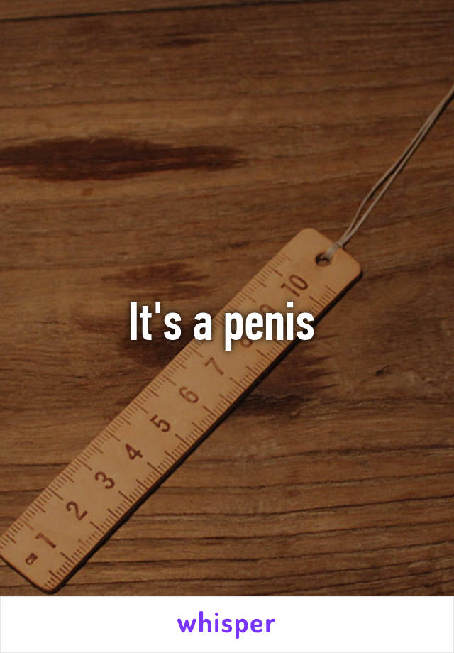 It's a penis 