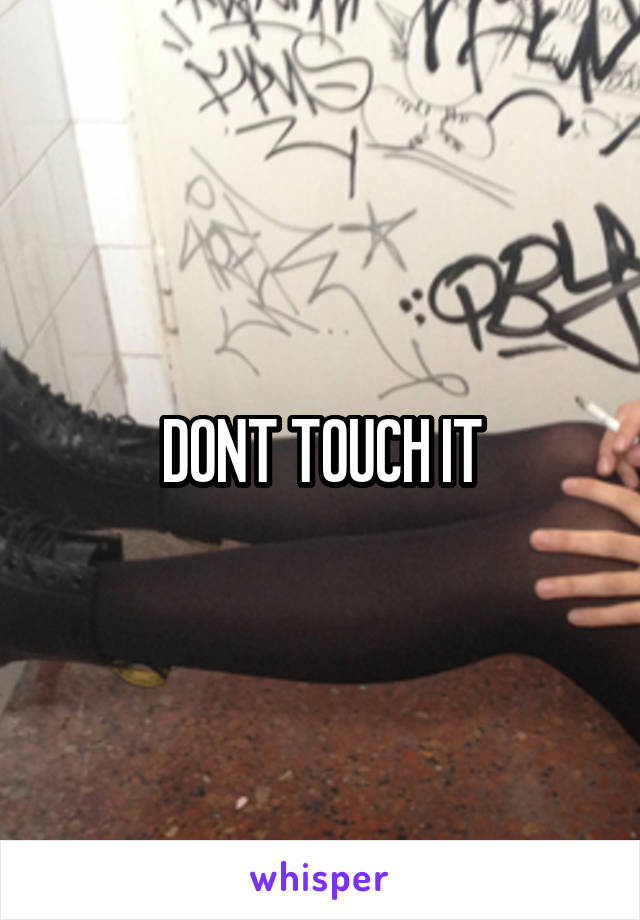 DONT TOUCH IT