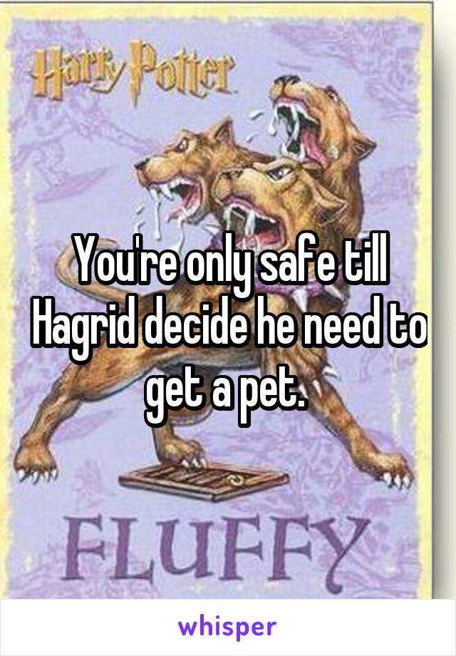 You're only safe till Hagrid decide he need to get a pet. 