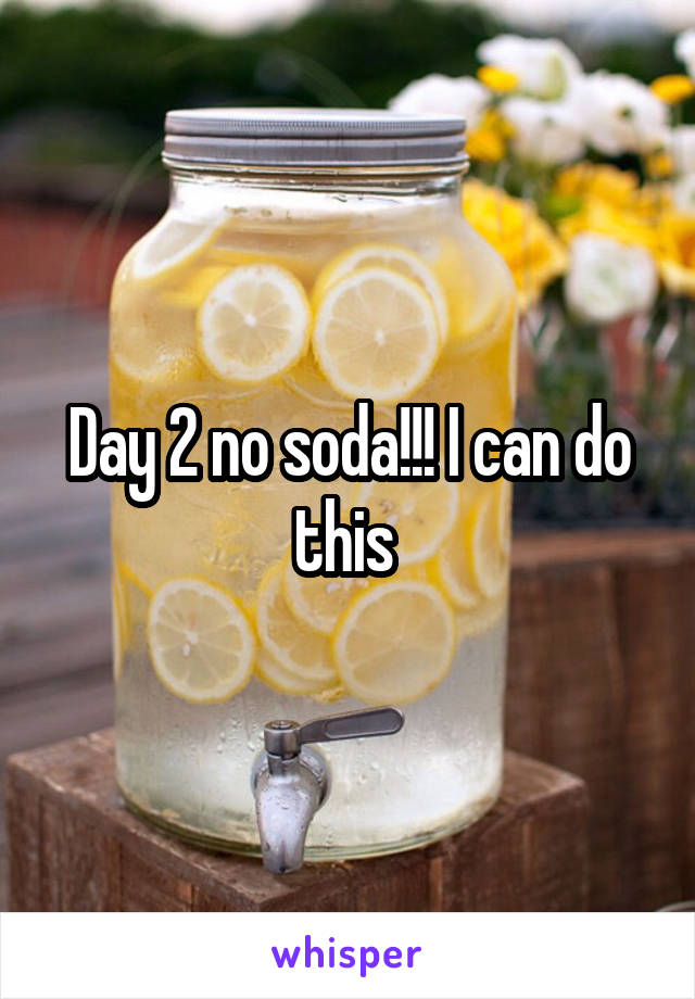 Day 2 no soda!!! I can do this 