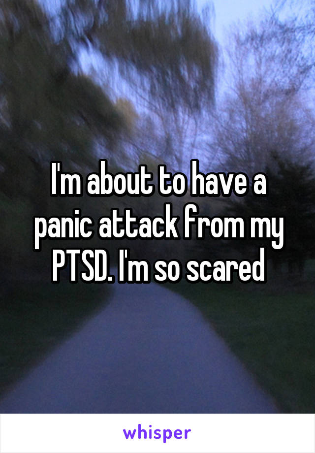 I'm about to have a panic attack from my PTSD. I'm so scared