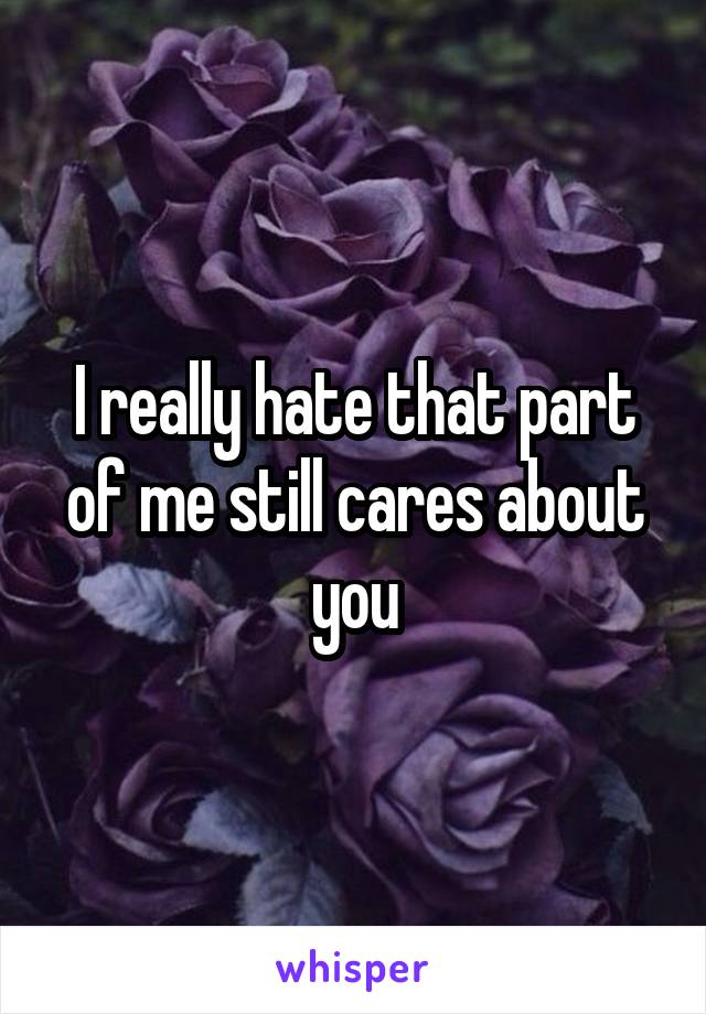 I really hate that part of me still cares about you